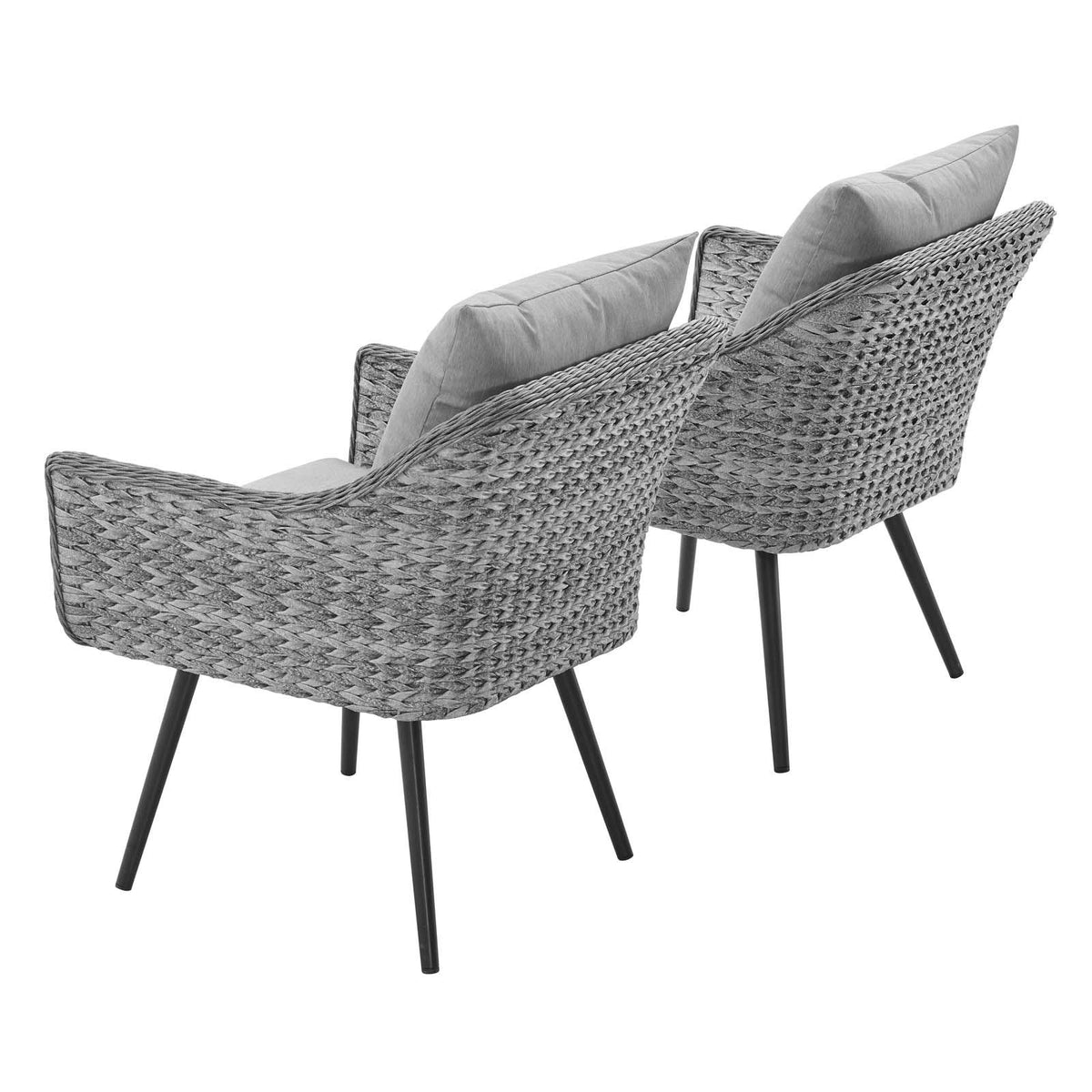 Modway Furniture Modern Endeavor Armchair Outdoor Patio Wicker Rattan Set of 2 - EEI-3176