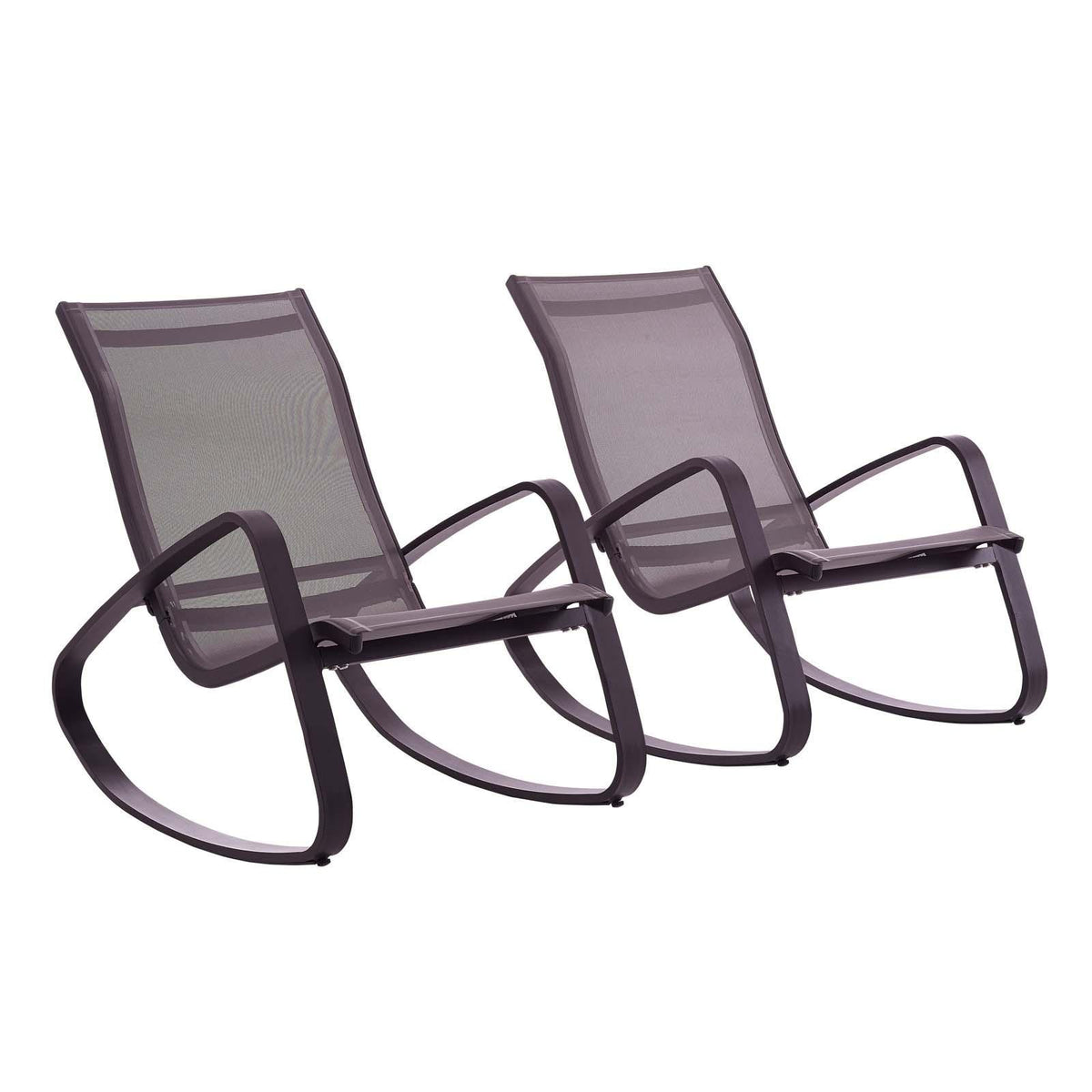 Modway Furniture Modern Traveler Rocking Lounge Chair Outdoor Patio Mesh Sling Set of 2 - EEI-3180