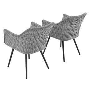 Modway Furniture Modern Endeavor Dining Armchair Outdoor Patio Wicker Rattan Set of 2 - EEI-3181