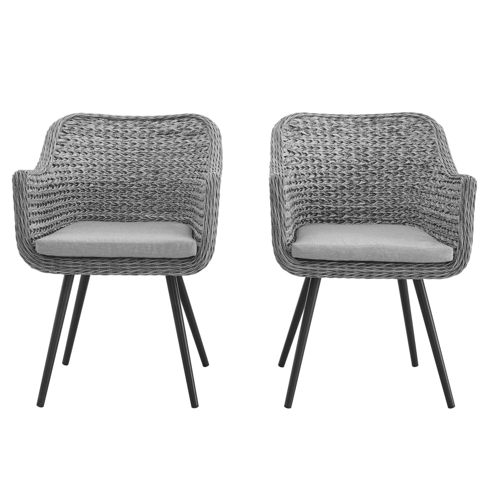 Modway Furniture Modern Endeavor Dining Armchair Outdoor Patio Wicker Rattan Set of 2 - EEI-3181