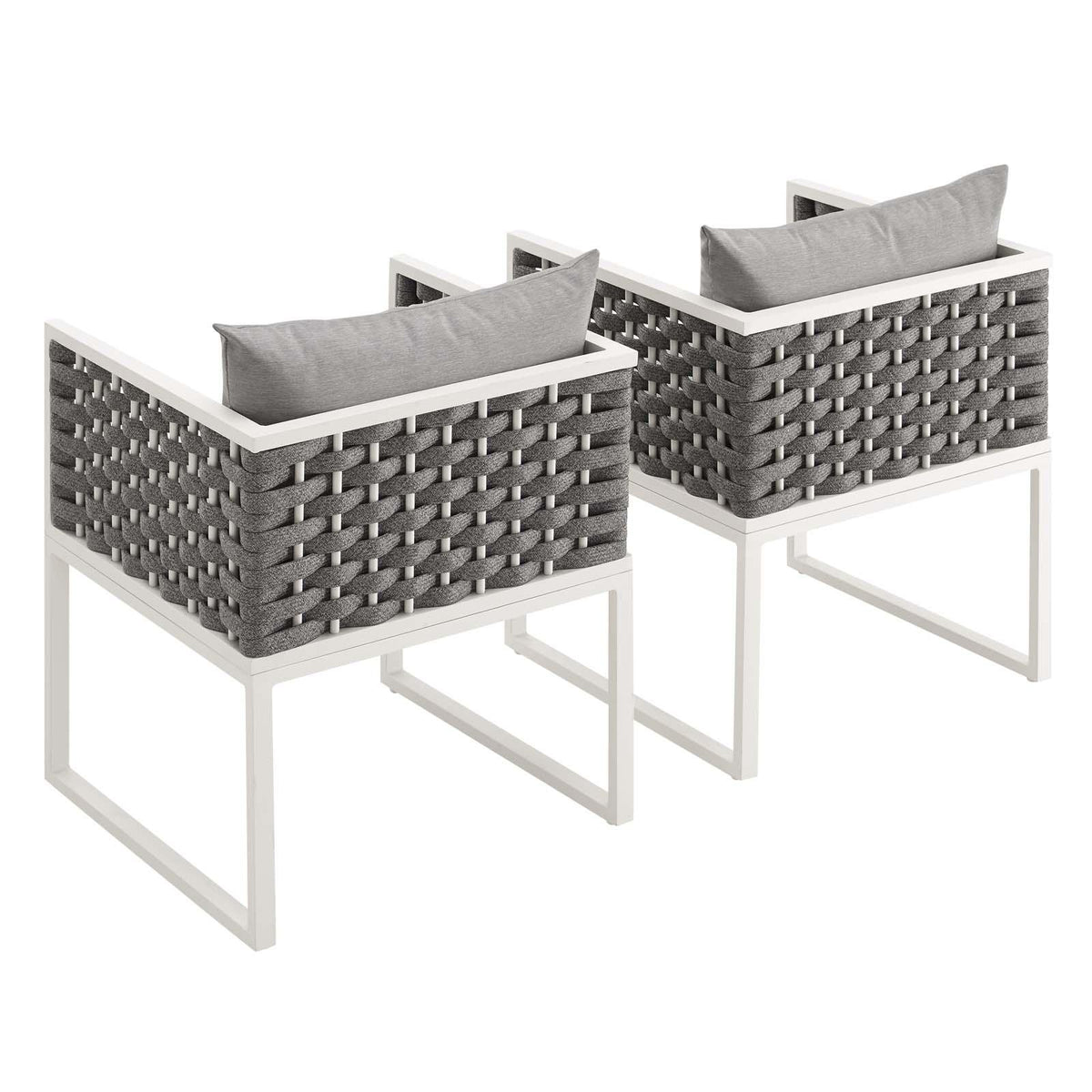 Modway Furniture Modern Stance Dining Armchair Outdoor Patio Aluminum Set of 2 - EEI-3183