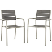 Modway Furniture Modern Shore Outdoor Patio Aluminum Dining Rounded Armchair Set of 2 - EEI-3203