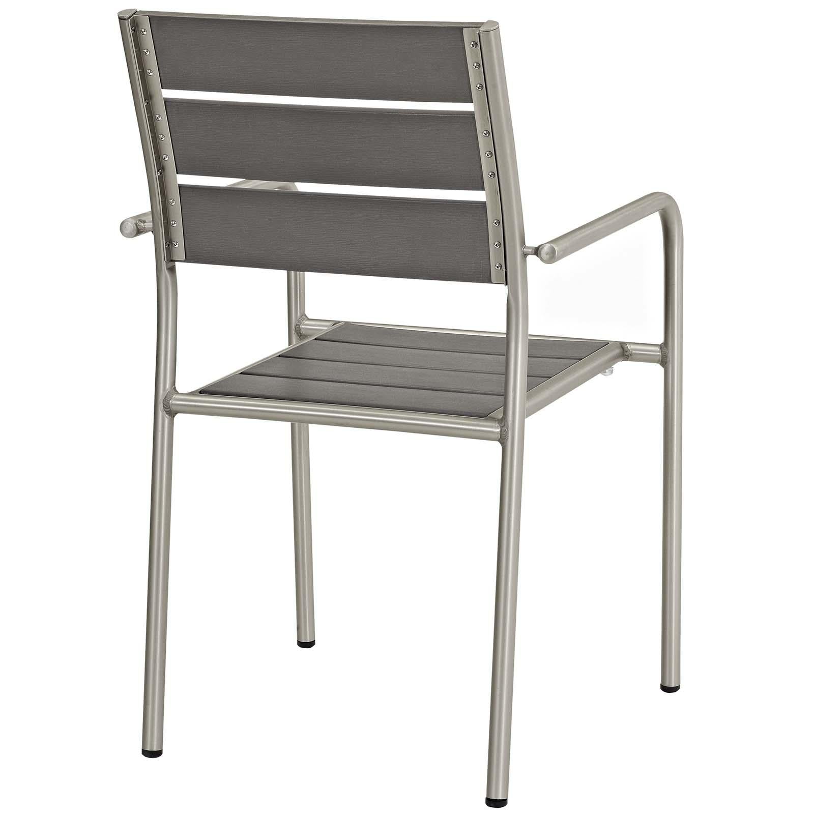 Modway Furniture Modern Shore Outdoor Patio Aluminum Dining Rounded Armchair Set of 2 - EEI-3203