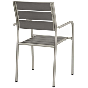 Modway Furniture Modern Shore Outdoor Patio Aluminum Dining Rounded Armchair Set of 2 - EEI-3203