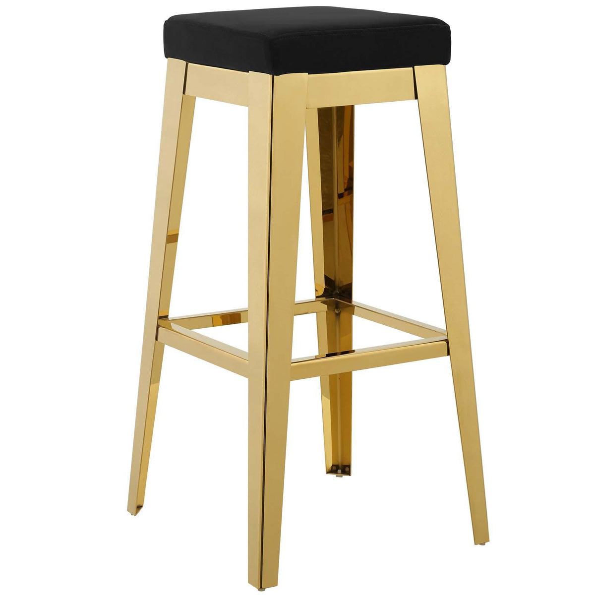 Modway Furniture Modern Arrive Gold Stainless Steel Performance Velvet Bar Stool - EEI-3268