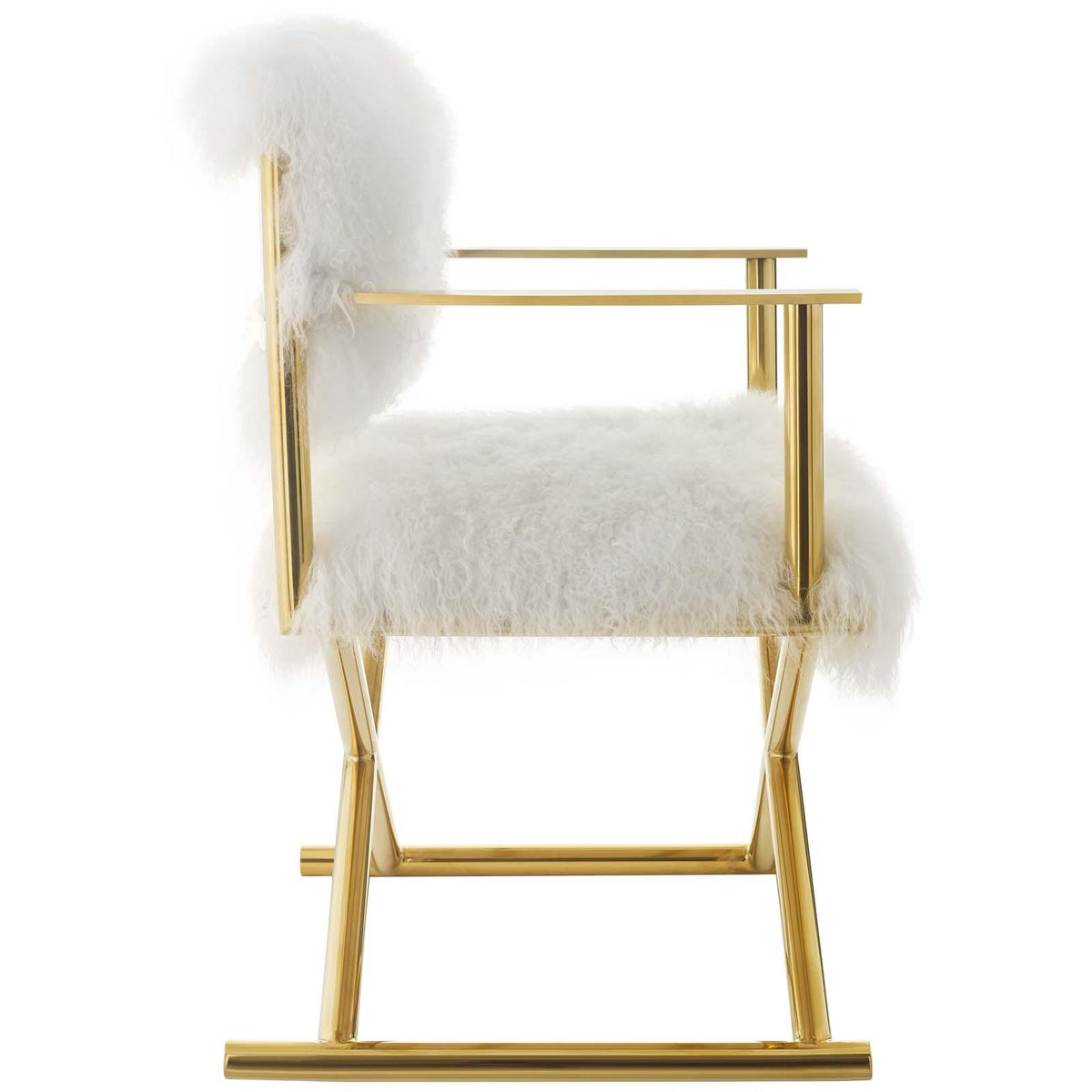 Modway Furniture Modern Action Pure White Cashmere Accent Director's Chair - EEI-3269