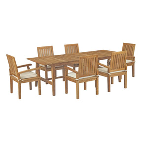 Modway Furniture Modern Marina 7 Piece Outdoor Patio Teak Dining Set - EEI-3308