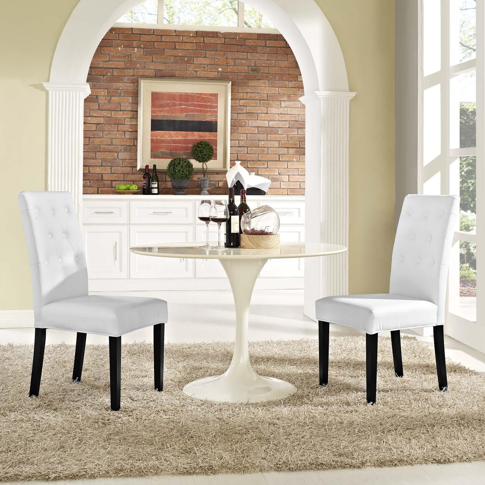 Modway Furniture Modern Confer Dining Side Chair Vinyl Set of 2 - EEI-3323