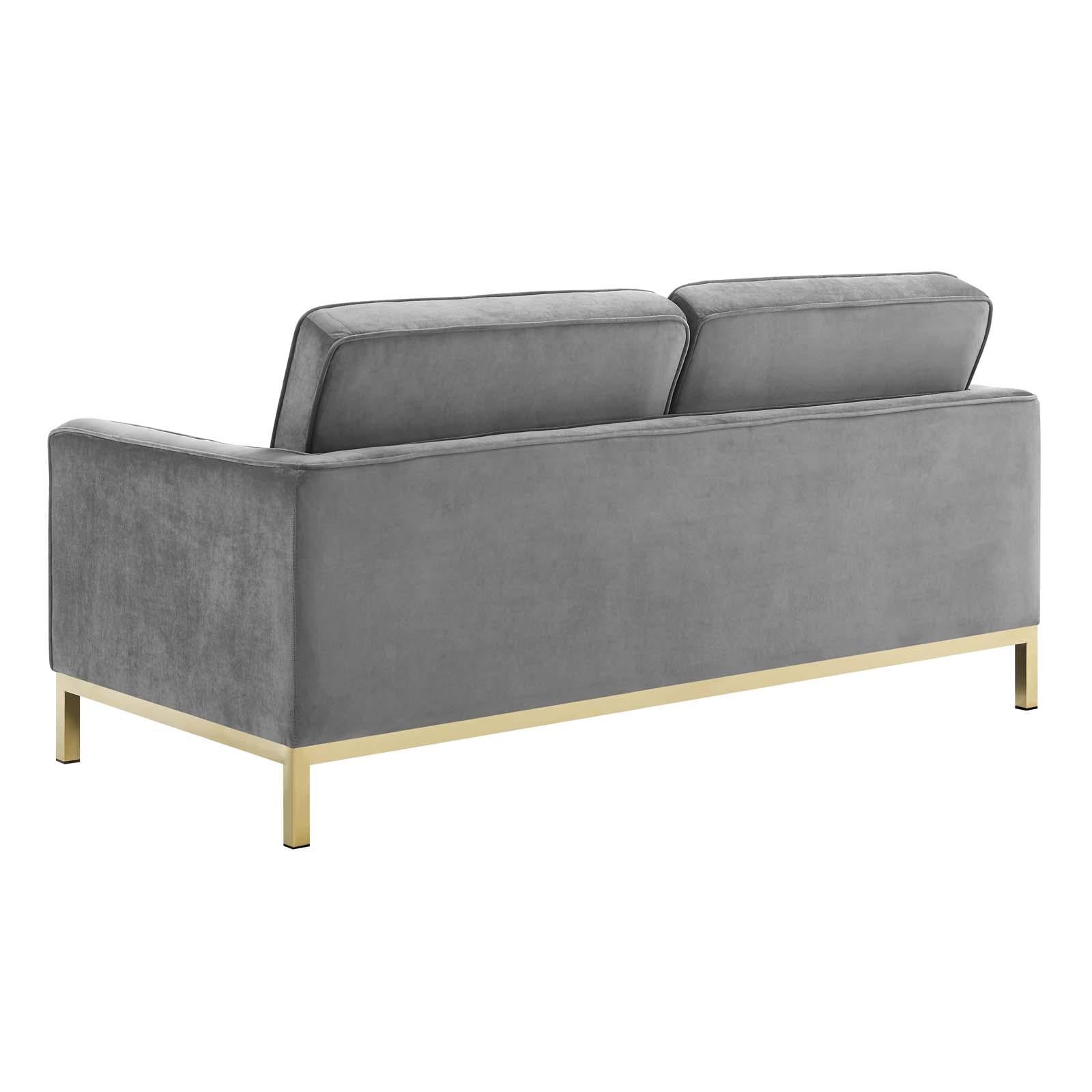 Modway Furniture Modern Loft Gold Stainless Steel Leg Performance Velvet Loveseat - EEI-3390