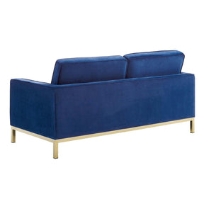 Modway Furniture Modern Loft Gold Stainless Steel Leg Performance Velvet Loveseat - EEI-3390