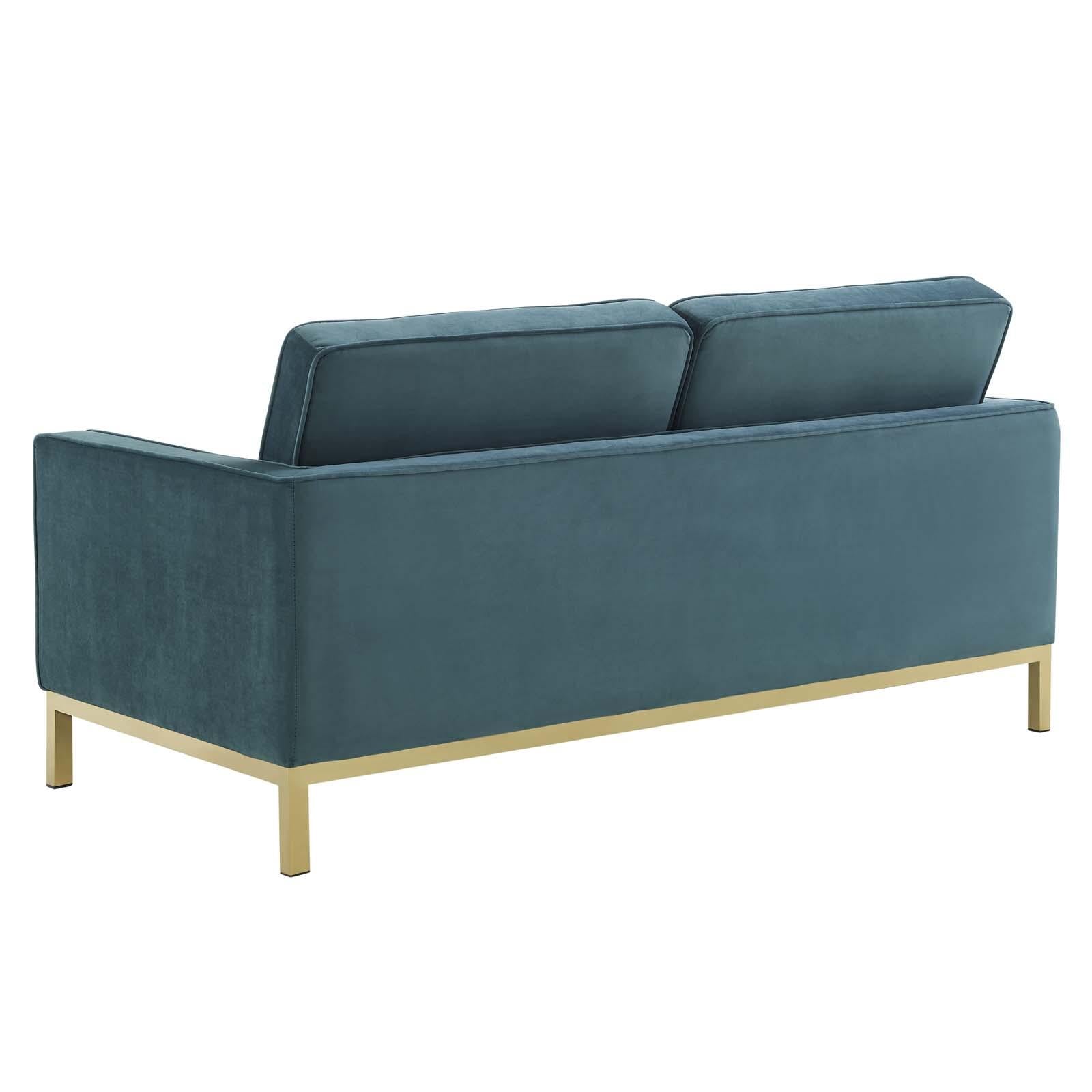 Modway Furniture Modern Loft Gold Stainless Steel Leg Performance Velvet Loveseat - EEI-3390