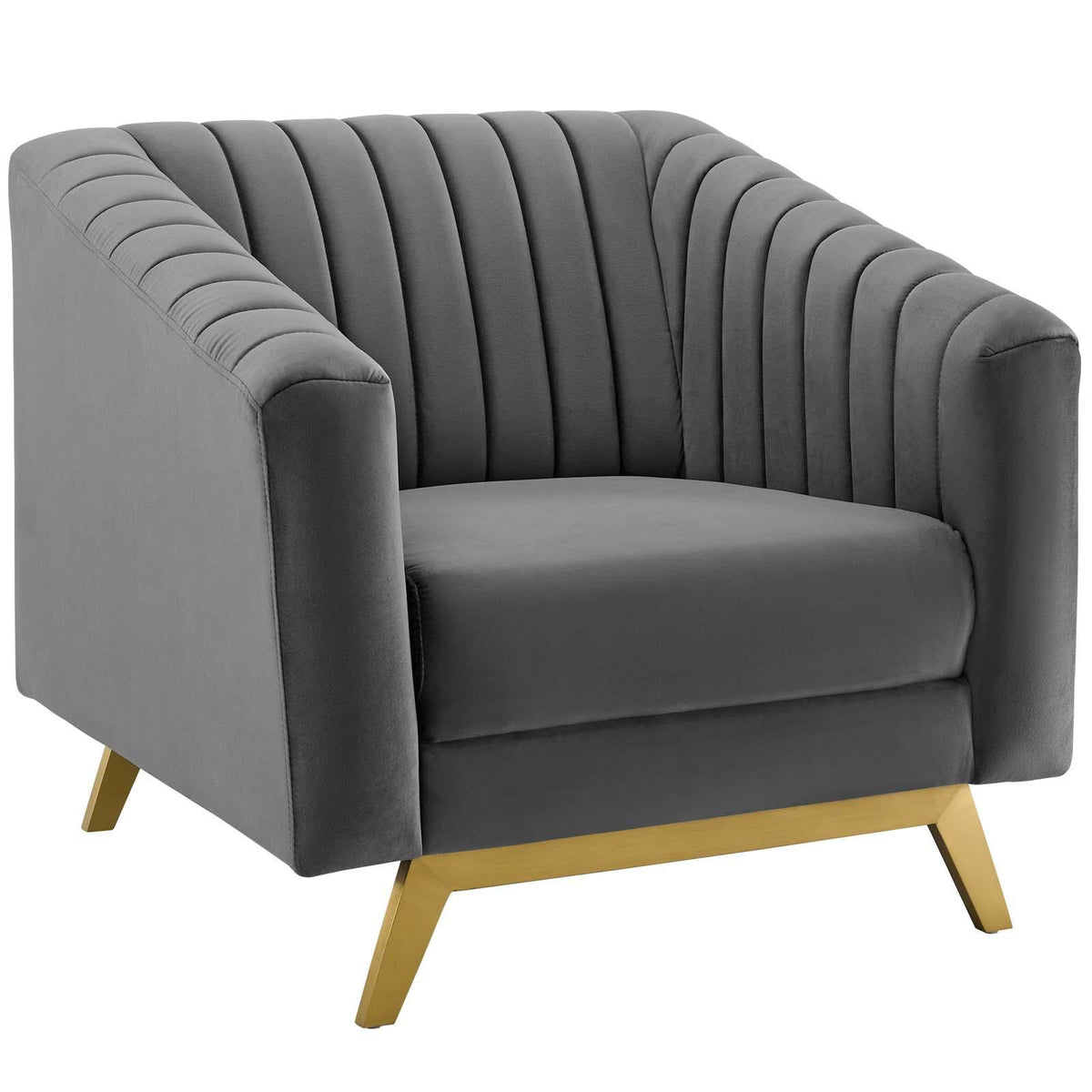 Modway Furniture Modern Valiant Vertical Channel Tufted Performance Velvet Armchair - EEI-3404