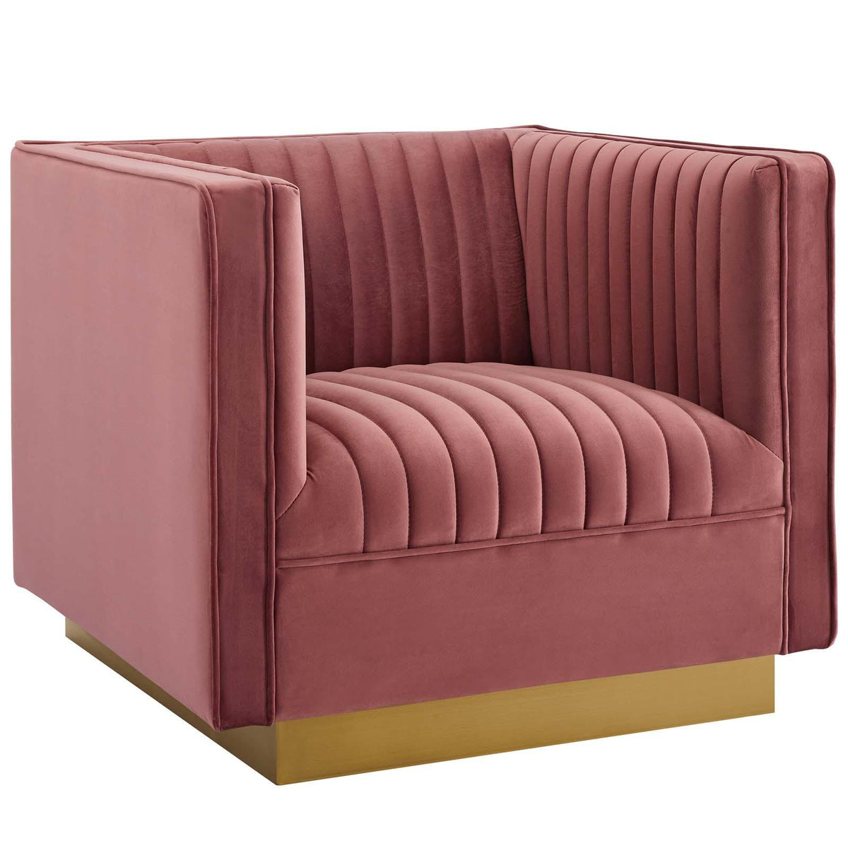 Modway Furniture Modern Sanguine Vertical Channel Tufted Accent Performance Velvet Armchair - EEI-3406