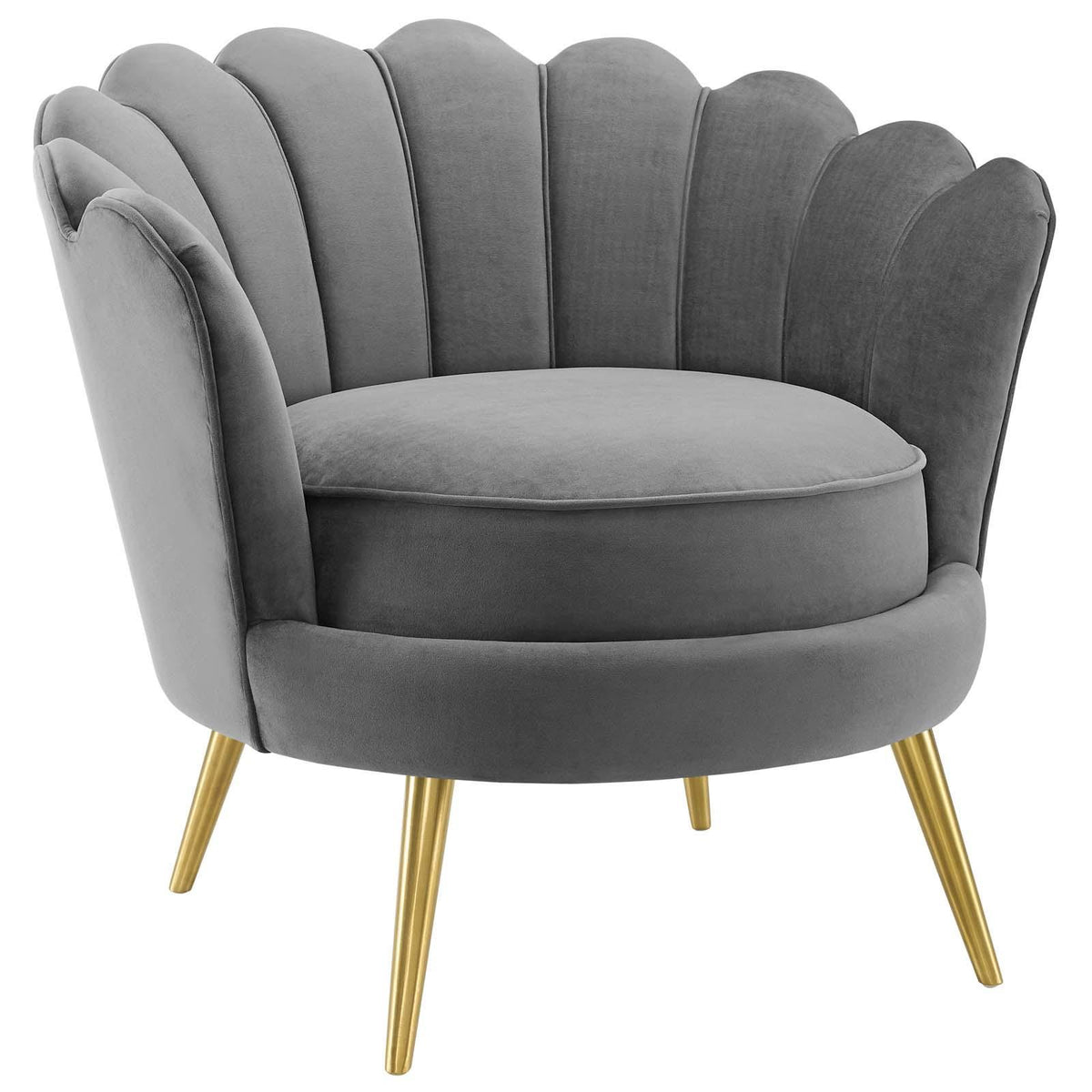 Modway Furniture Modern Admire Scalloped Edge Performance Velvet Accent Armchair - EEI-3410