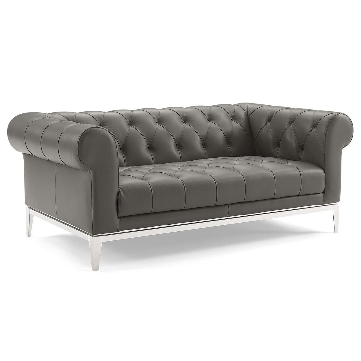 Modway Furniture Modern Idyll Tufted Button Upholstered Leather Chesterfield Loveseat - EEI-3442