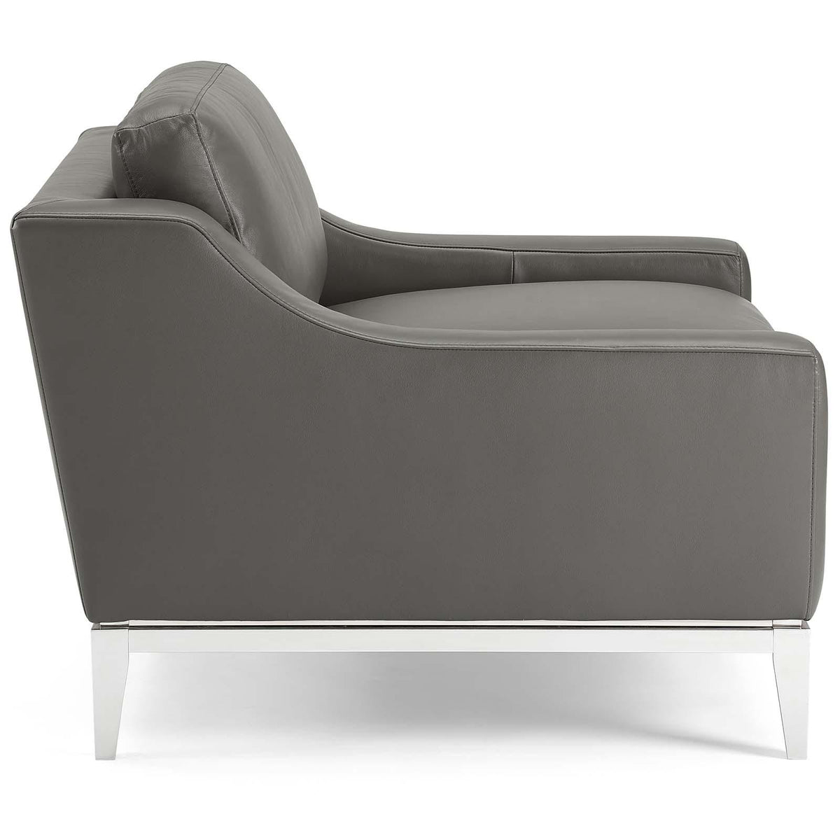 Modway Furniture Modern Harness Stainless Steel Base Leather Armchair - EEI-3446