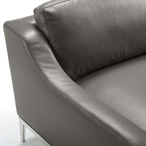 Modway Furniture Modern Harness Stainless Steel Base Leather Armchair - EEI-3446