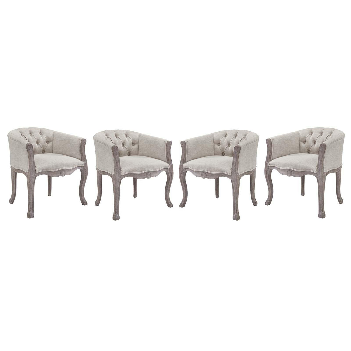 Modway Furniture Modern Crown Dining Armchair Upholstered Fabric Set of 4 - EEI-3469