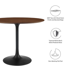 Modway Furniture Modern Lippa 36" Round Walnut Dining Table - EEI-3519