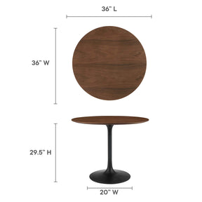 Modway Furniture Modern Lippa 36" Round Walnut Dining Table - EEI-3519