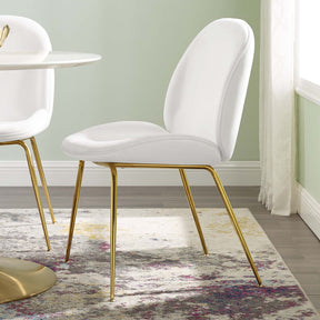 Modway Furniture Modern Scoop Gold Stainless Steel Leg Performance Velvet Dining Chair - EEI-3548