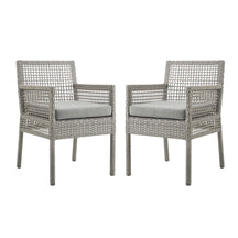 Modway Furniture Modern Aura Dining Armchair Outdoor Patio Wicker Rattan Set of 2 - EEI-3561