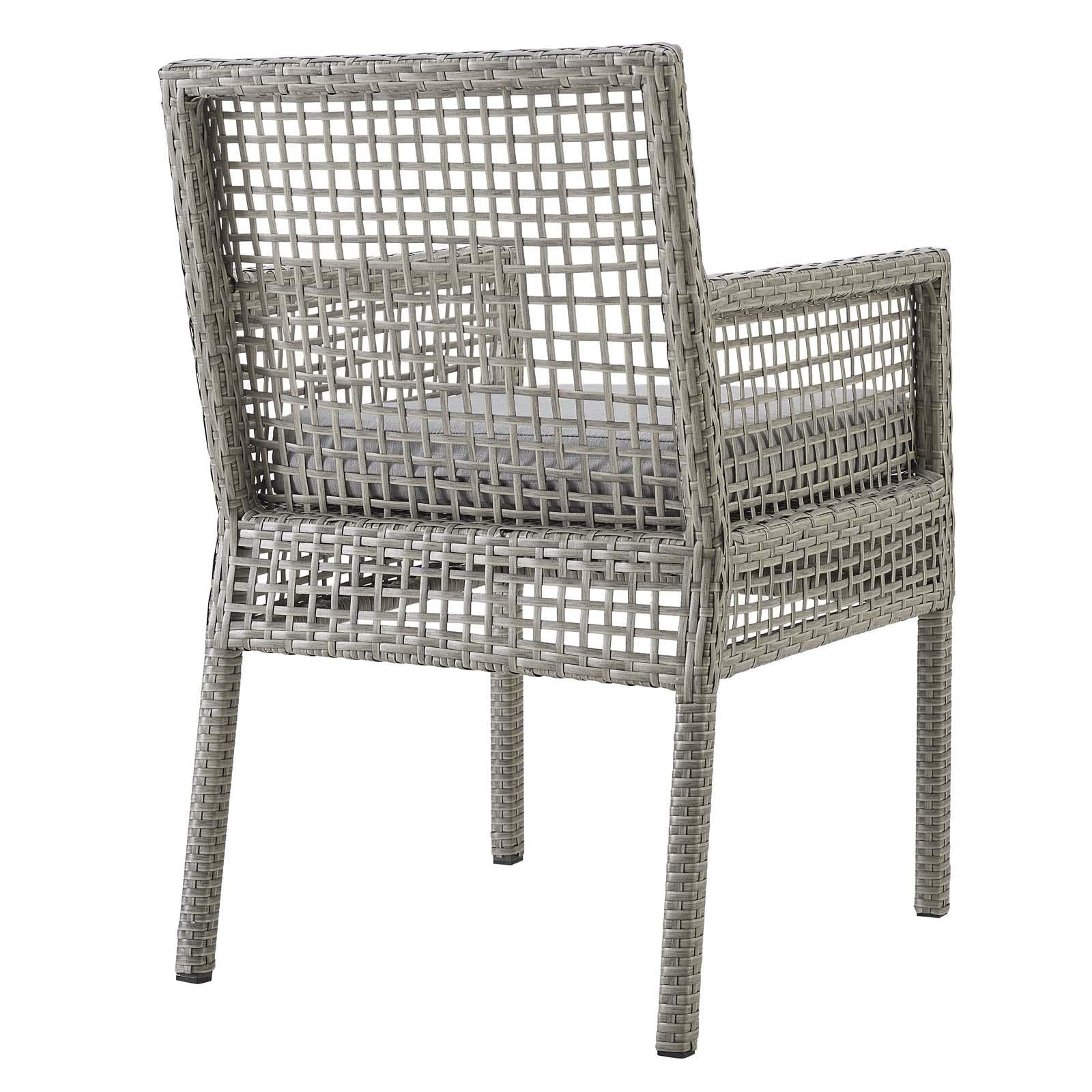 Modway Furniture Modern Aura Dining Armchair Outdoor Patio Wicker Rattan Set of 2 - EEI-3561