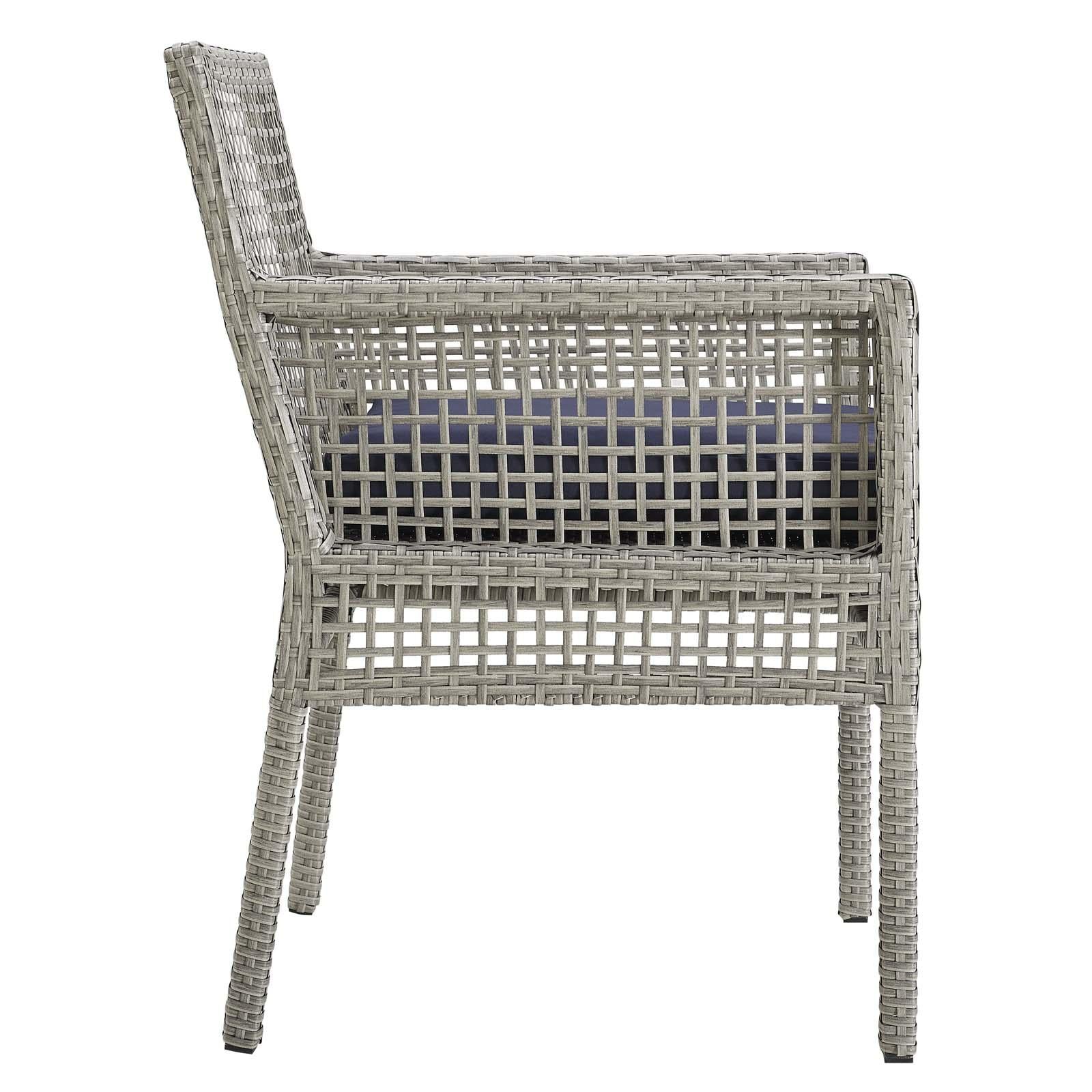 Modway Furniture Modern Aura Dining Armchair Outdoor Patio Wicker Rattan Set of 2 - EEI-3561