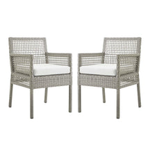 Modway Furniture Modern Aura Dining Armchair Outdoor Patio Wicker Rattan Set of 2 - EEI-3561