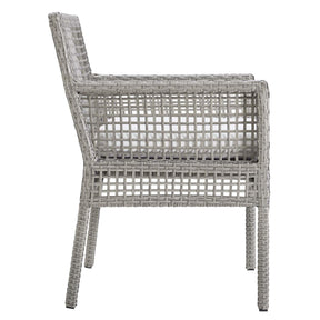 Modway Furniture Modern Aura Dining Armchair Outdoor Patio Wicker Rattan Set of 2 - EEI-3561