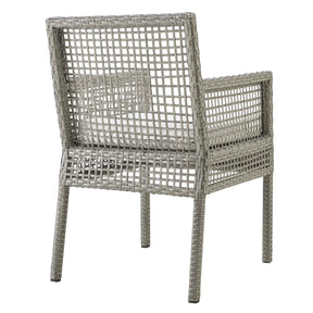 Modway Furniture Modern Aura Dining Armchair Outdoor Patio Wicker Rattan Set of 2 - EEI-3561