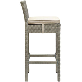 Modway Furniture Modern Conduit Bar Stool Outdoor Patio Wicker Rattan Set of 4 - EEI-3602