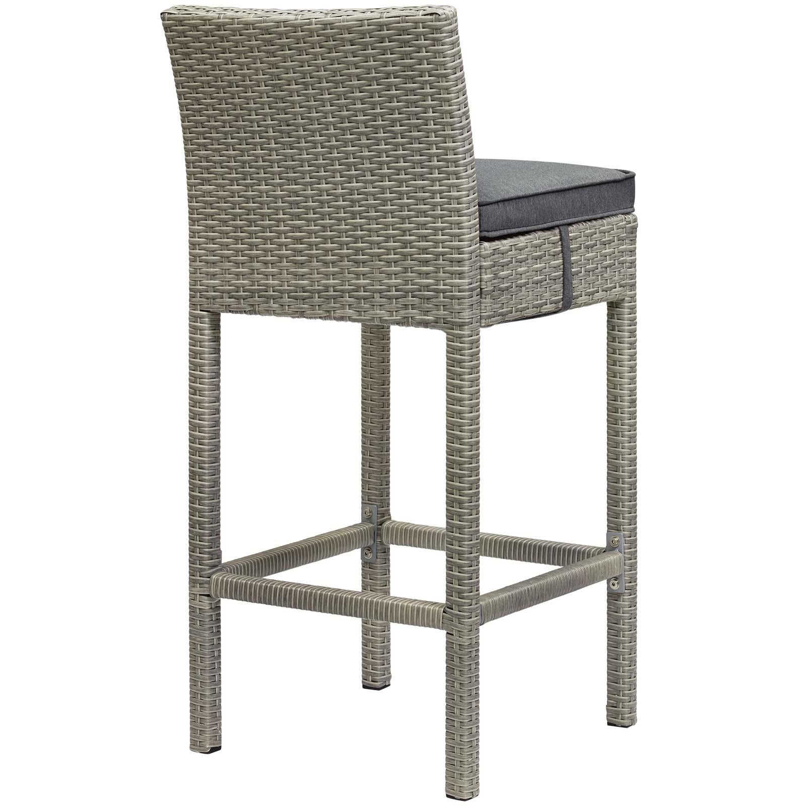 Modway Furniture Modern Conduit Bar Stool Outdoor Patio Wicker Rattan Set of 4 - EEI-3602