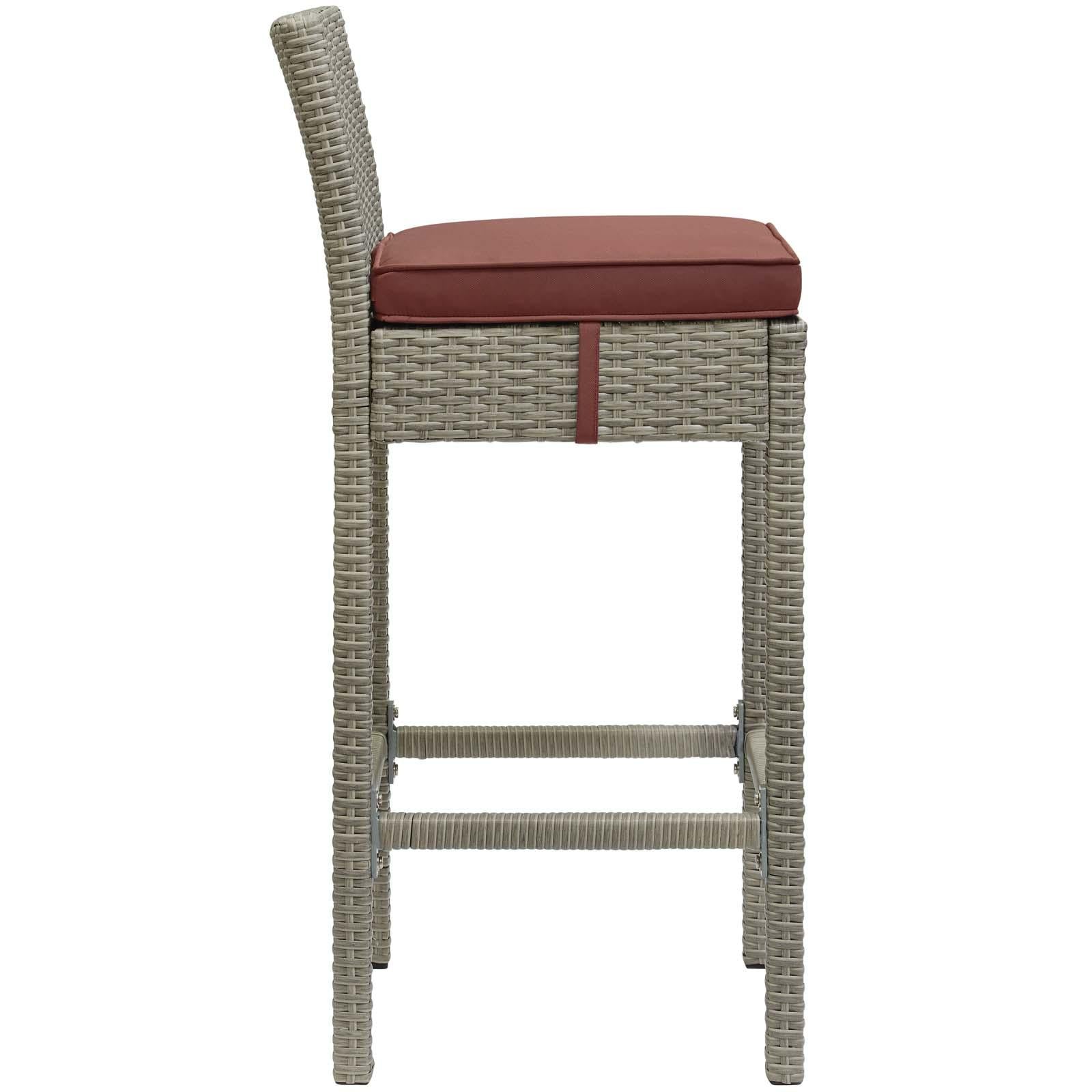 Modway Furniture Modern Conduit Bar Stool Outdoor Patio Wicker Rattan Set of 4 - EEI-3602