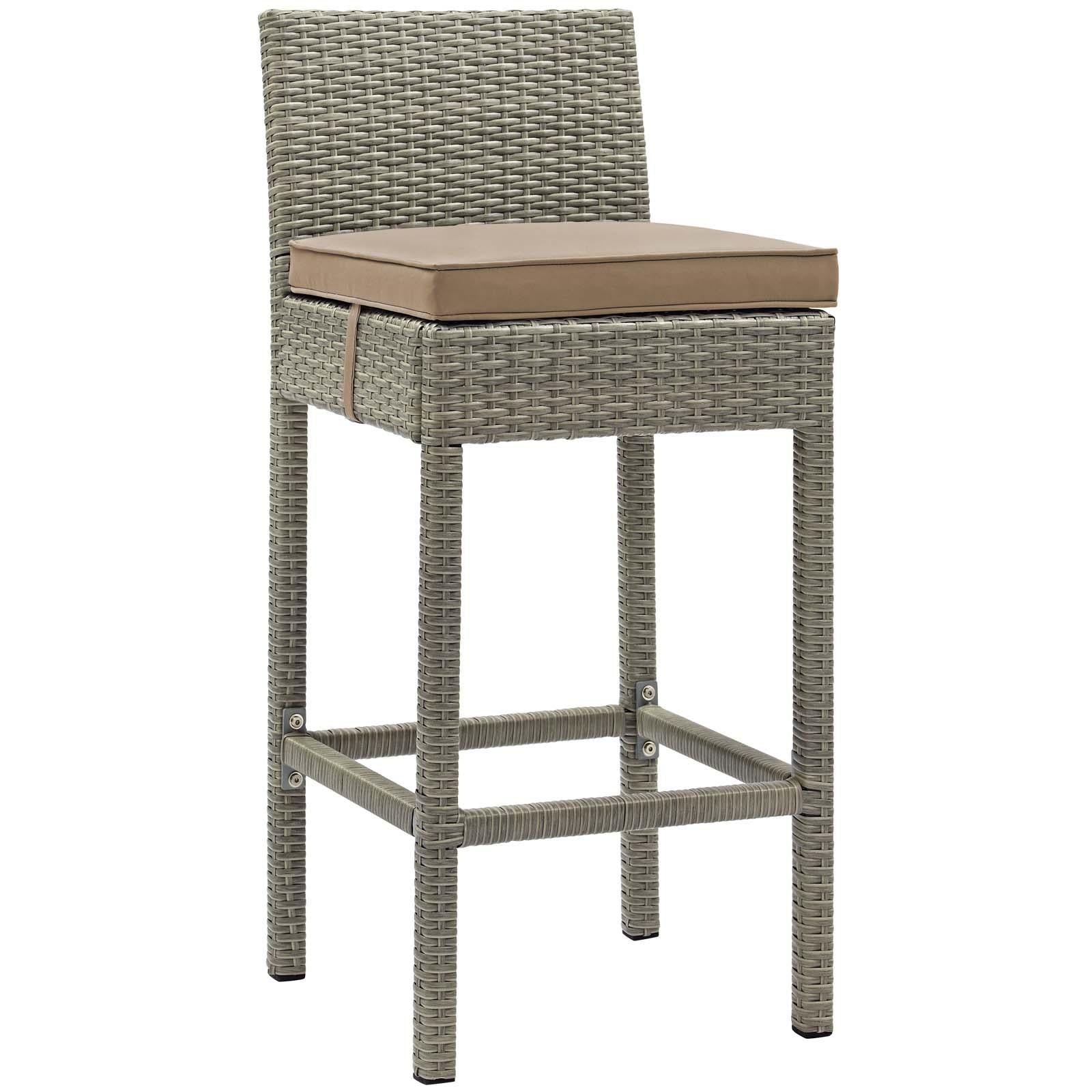 Modway Furniture Modern Conduit Bar Stool Outdoor Patio Wicker Rattan Set of 4 - EEI-3602