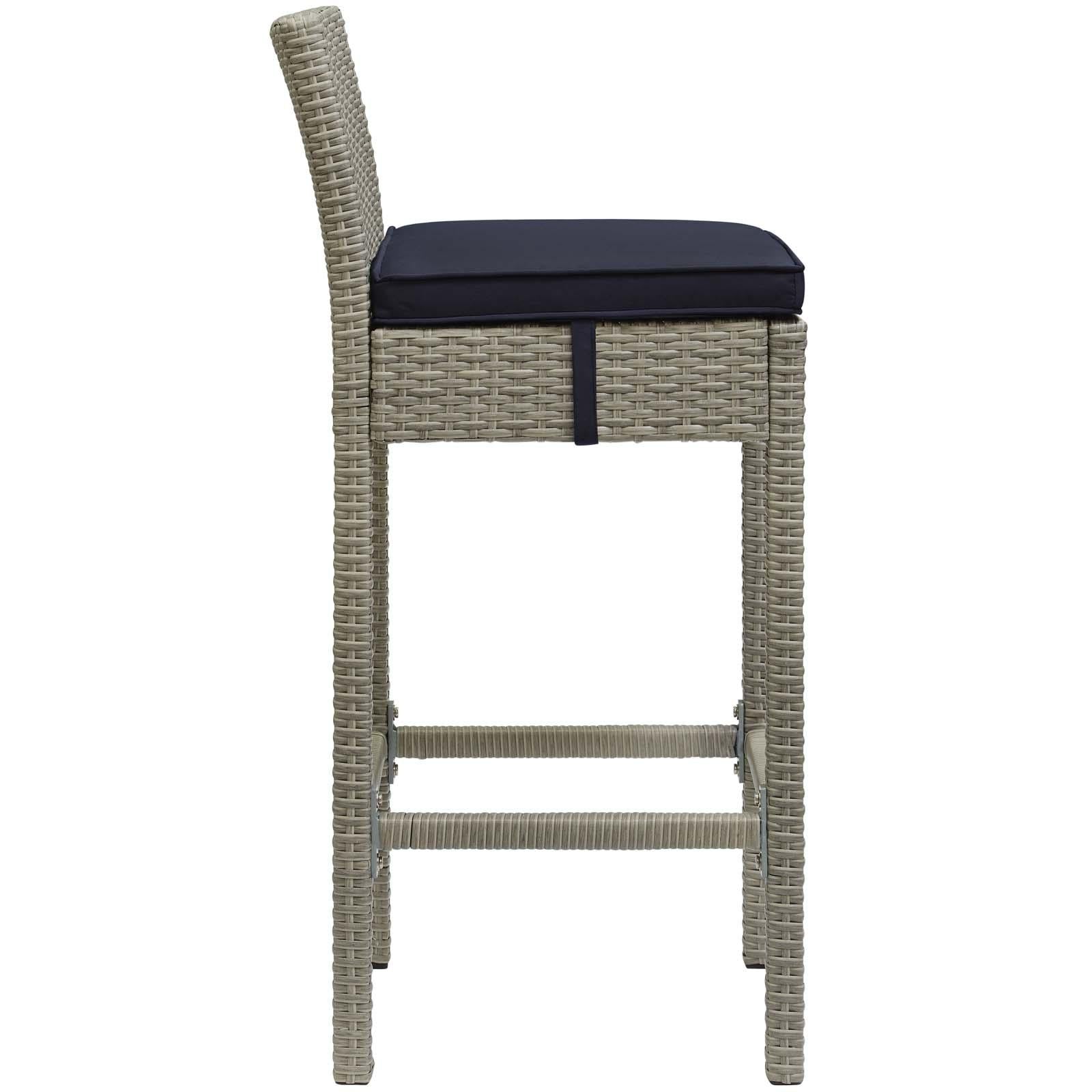 Modway Furniture Modern Conduit Bar Stool Outdoor Patio Wicker Rattan Set of 4 - EEI-3602