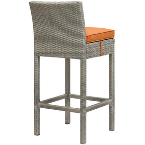 Modway Furniture Modern Conduit Bar Stool Outdoor Patio Wicker Rattan Set of 4 - EEI-3602