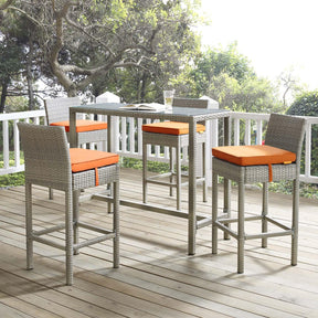 Modway Furniture Modern Conduit Bar Stool Outdoor Patio Wicker Rattan Set of 4 - EEI-3602