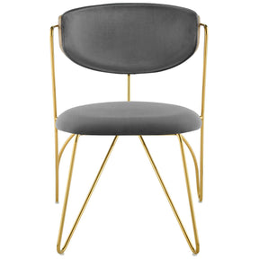 Modway Furniture Modern Prevail Gold Stainless Steel Dining and Accent Performance Velvet Chair - EEI-3606