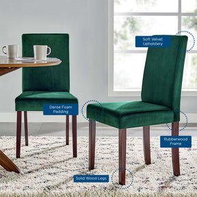 Modway Furniture Modern Prosper Upholstered Velvet Dining Side Chair Set of 2 - EEI-3619