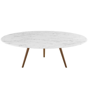 Modway Furniture Modern Lippa 47" Round Artificial Marble Coffee Table with Tripod Base - EEI-3669