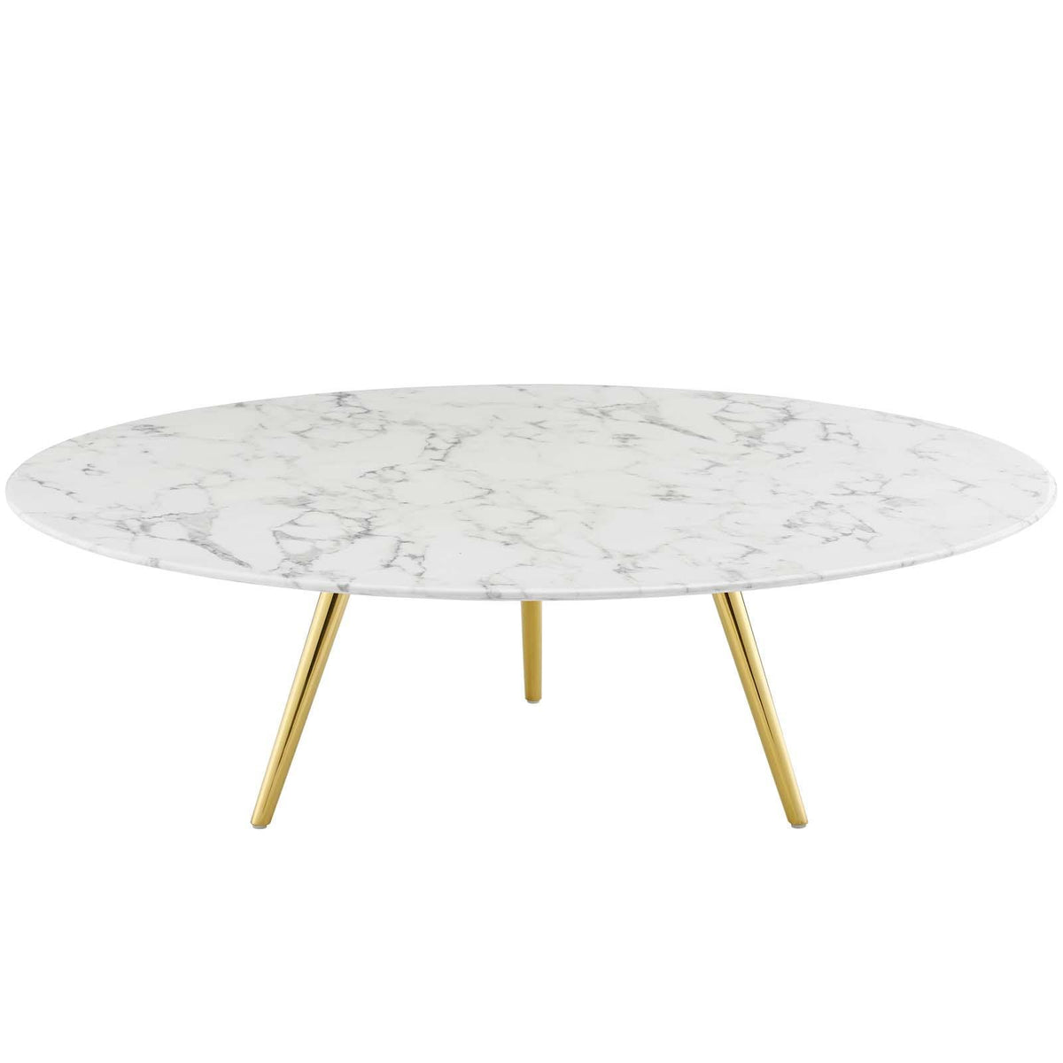 Modway Furniture Modern Lippa 47" Round Artificial Marble Coffee Table with Tripod Base - EEI-3673