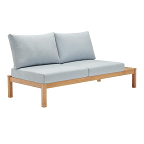 Modway Furniture Modern Freeport Karri Wood Outdoor Patio Loveseat with Right-Facing Side End Table - EEI-3693