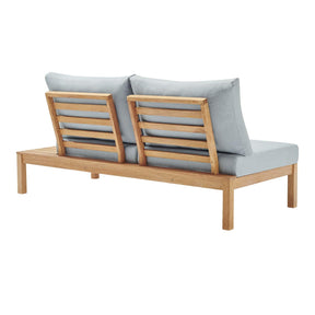 Modway Furniture Modern Freeport Karri Wood Outdoor Patio Loveseat with Right-Facing Side End Table - EEI-3693