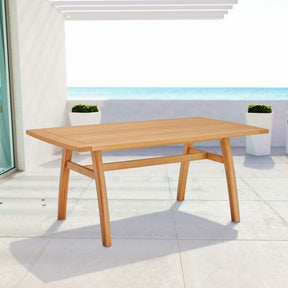 Modway Furniture Modern Orlean 57" Outdoor Patio Eucalyptus Wood Dining Table - EEI-3699