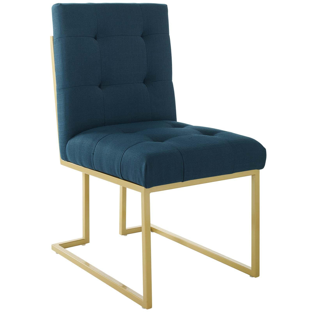 Modway Furniture Modern Privy Gold Stainless Steel Upholstered Fabric Dining Accent Chair - EEI-3743