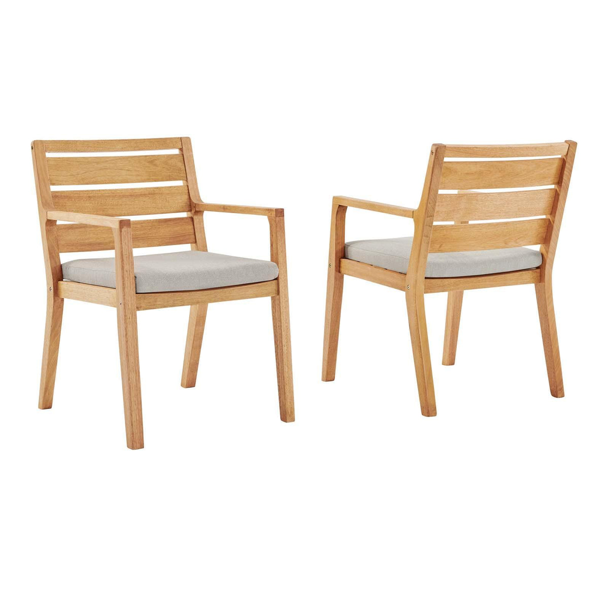 Modway Furniture Modern Portsmouth Outdoor Patio Karri Wood Armchair Set of 2 - EEI-3819