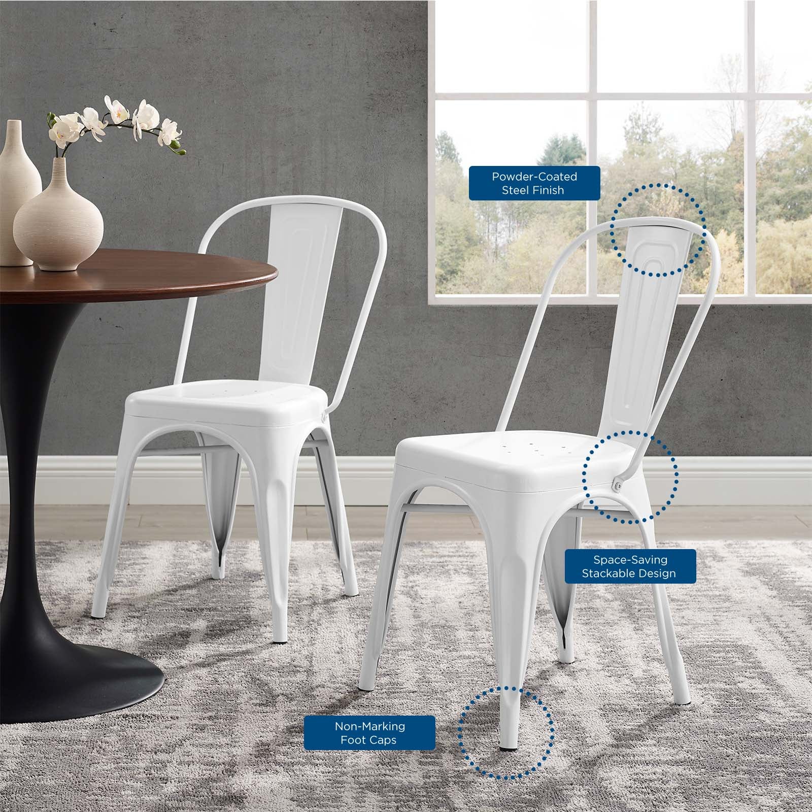 Modway Furniture Modern Promenade Bistro Dining Side Chair Set of 2 - EEI-3859