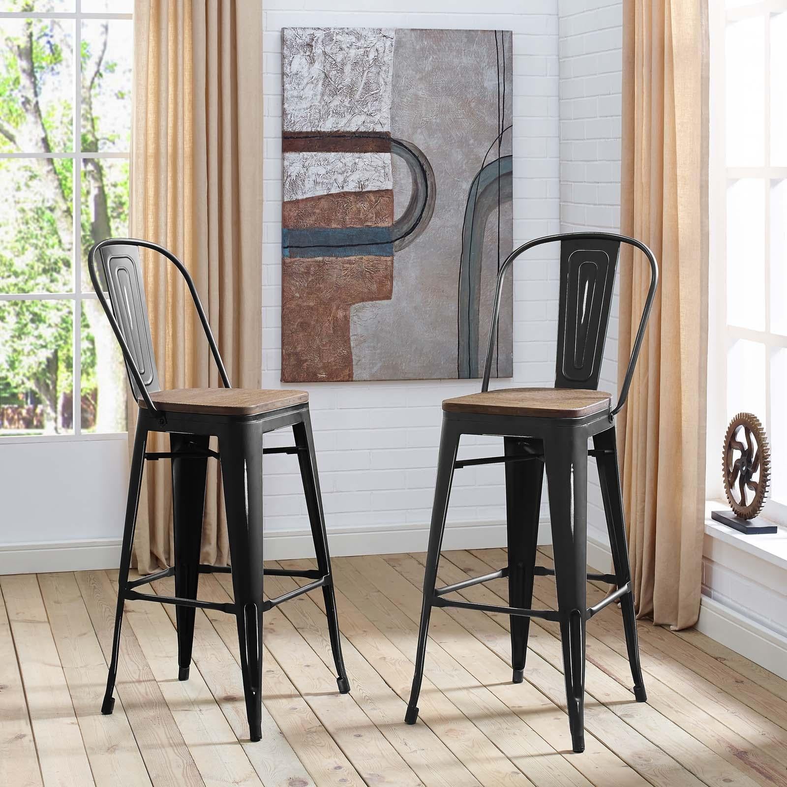 Modway Furniture Modern Promenade Bar Stool Set of 2 - EEI-3896