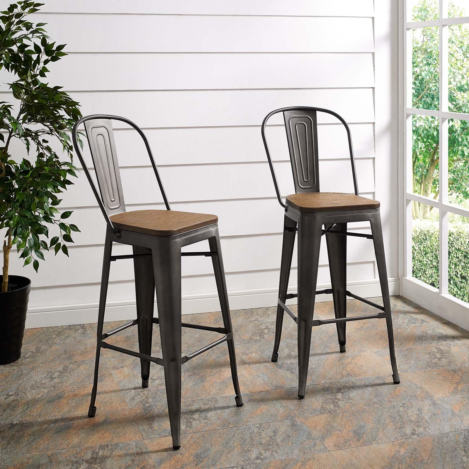 Modway Furniture Modern Promenade Bar Stool Set of 2 - EEI-3896